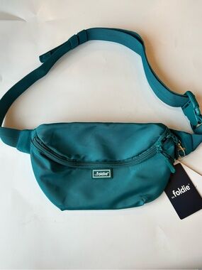 NWT The Foldie Anti-Theft Crossbody Bag Belt Bag Travel Fanny Pack Teal